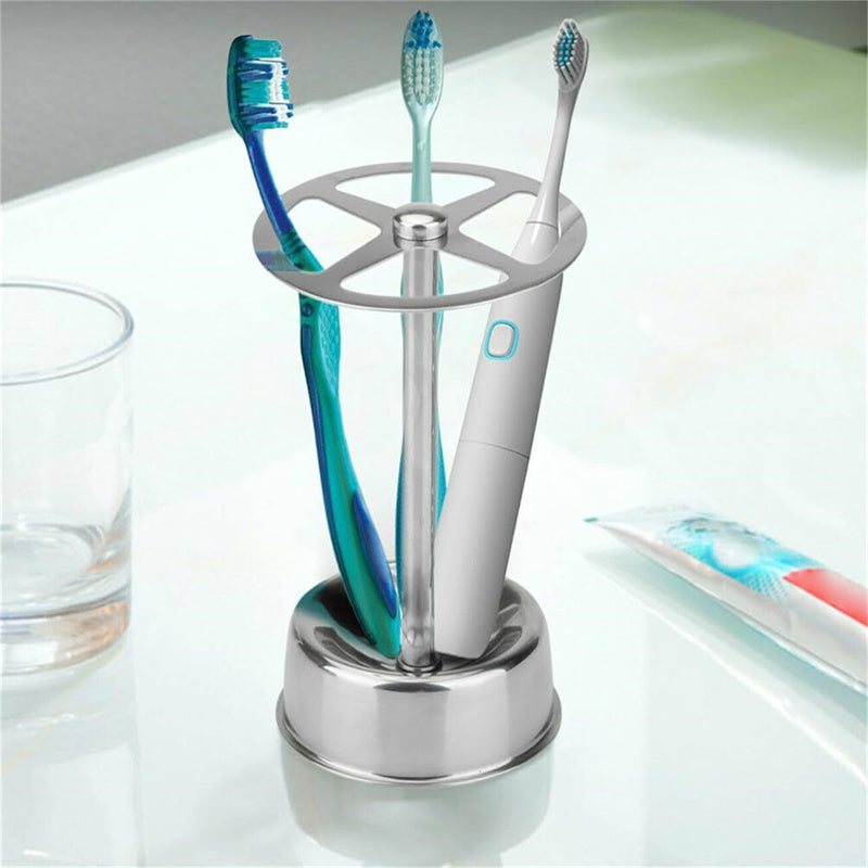 Bathroom Organizer: Stainless Steel Toothbrush & Makeup Holder