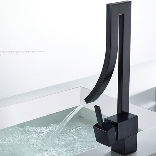 Chrome Brass Deck Mounted Waterfall Bathroom Faucet  
