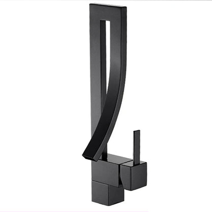 Chrome Brass Deck Mounted Waterfall Bathroom Faucet  