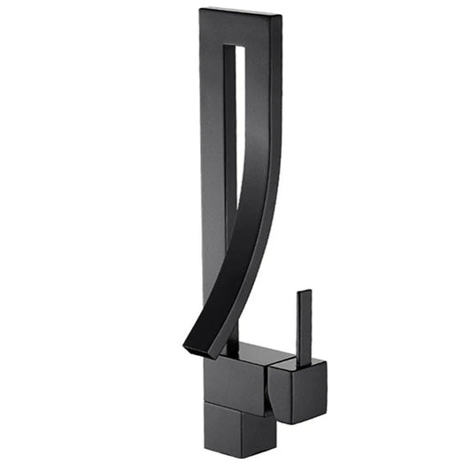 Chrome Brass Deck Mounted Waterfall Bathroom Faucet  