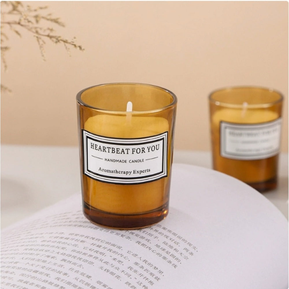 Handmade Tea Candle - Plant Wax, Smoke-Free Glass Bottle