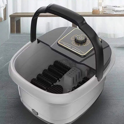 Heated Foot Bath Tub: Automatic Massager & Temp Control