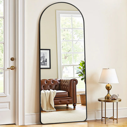 Full Length Arched Mirror 58x19 - Elegant Floor Standing Design