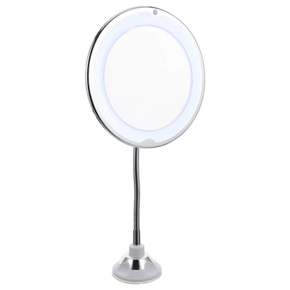 New LED Makeup Mirror with 360° rotation: Magnifying and Suction cup