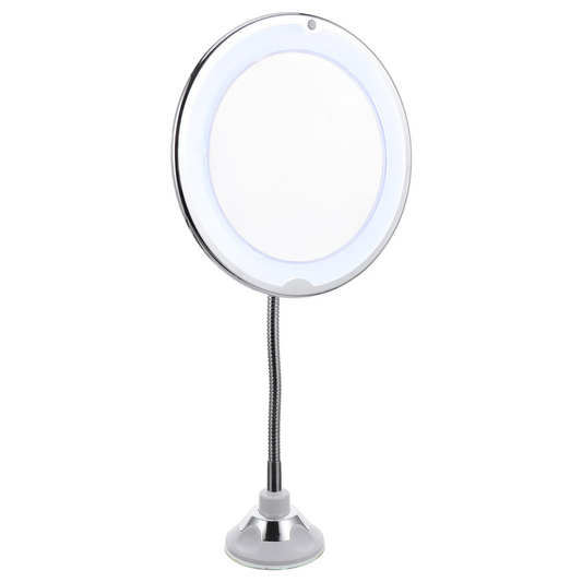 New LED Makeup Mirror with 360° rotation: Magnifying and Suction cup