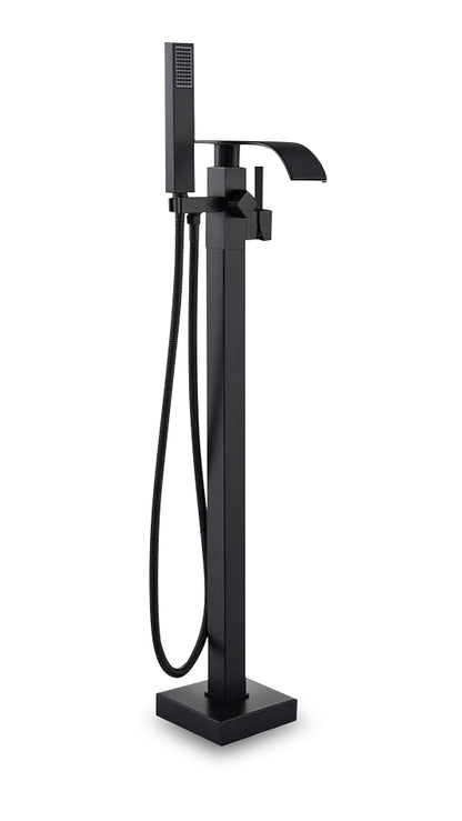 Black Brass Waterfall Sink Faucet | Modern Bathroom Fixture