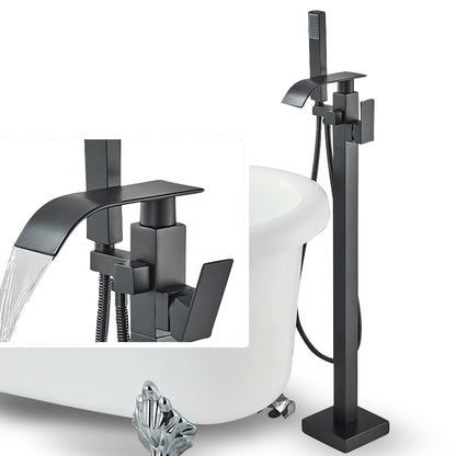 Black Brass Waterfall Sink Faucet | Modern Bathroom Fixture